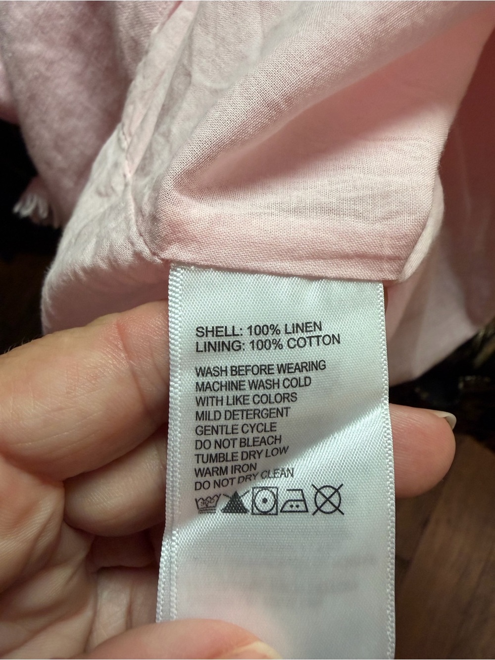 Tommy Bahama Sleeveless, Pink Linen V-Neck Dress - Picture 4 of 4